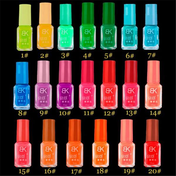 

20 colors series of fluorescent neon luminous gel nail polish for glow in dark nail varnish feb7