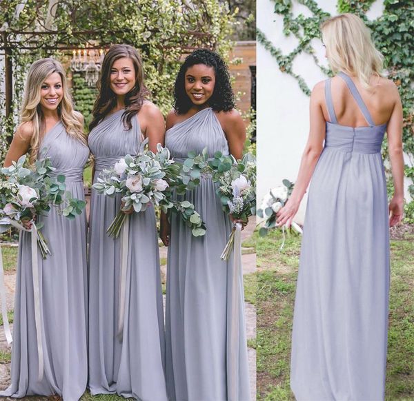 

dusty blue bridesmaid dresses chiffon country garden formal wedding party guest maid of honor gown plus size custom made bd9013, White;pink