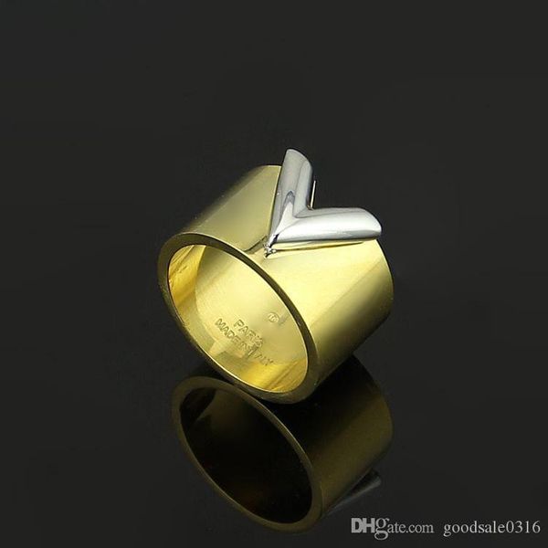 

новая мода драгоценность известный бренд из нержавеющей стали 18k позолоченные ленты любовь кольцо для женщин мужчина обручальные кольца роз, Silver