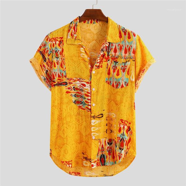 

mens summer men printing linen shirts fahsion solid color short sleeve loose shirts new style, White;black