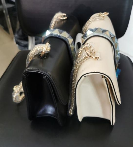 

fashion designer brand handbags valentine italian genuine leather bags rivet chain for women shoulder bag(large)27*17*8cm k3475m