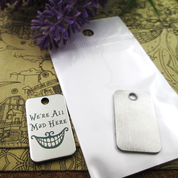 

40pcs--"we're all mad here"stainless steel charms more style for choosing diy charms pendants for necklace, Bronze;silver