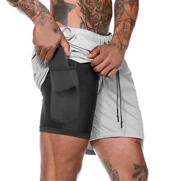 

yoga pants men's running shorts sports pants double-layer quick-drying jogging fitness shorts, Black;blue