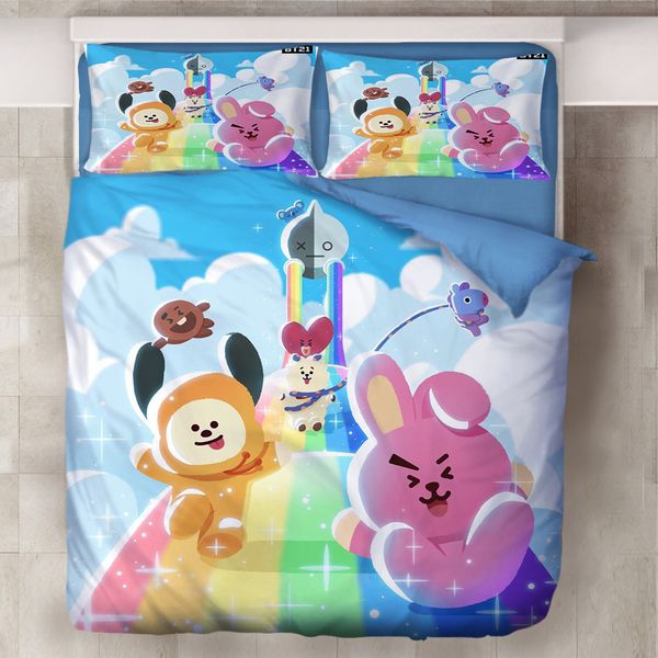 

cute cartoon bedding set duvet covers set pillowcases twin full  king comforter bedding sets bedclothes bed linen bed