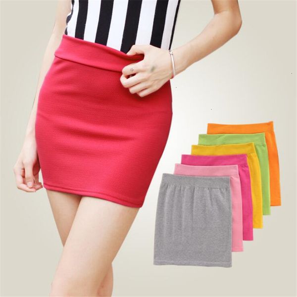 

designer mini skirt fashion 2019 women casual empire packet buttock short skirts lady candy color solid d008, Black