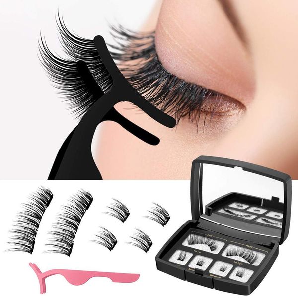 

4part magnets false eyelashes handmade magnetic eyelashes 3d magnet lashes natural false eyelash comfortable with gift box