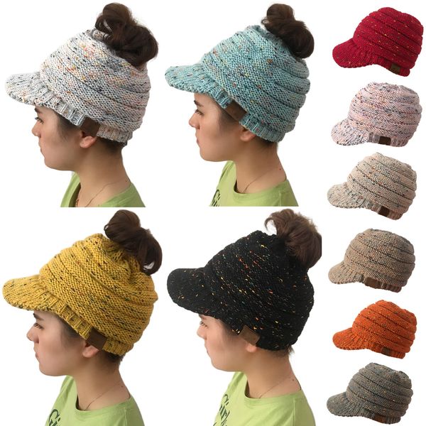 

Женщины Стрейч Трикотаж Хвост Шляпа Мода Леди Мягкая Зима Теплая Вязание Крючком