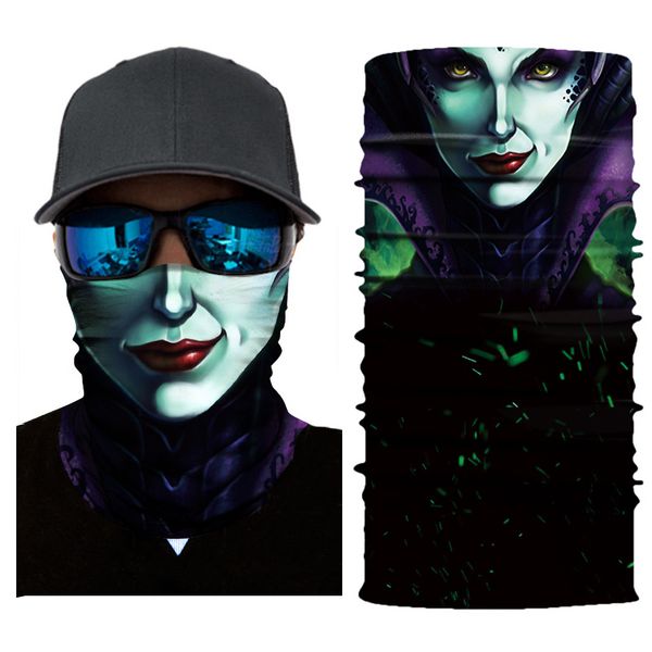 

3d clown seamless magic scarf women hiking cycling bandanas skull motorcycle balaclava buffs men headwear fishing ski face mask, Black