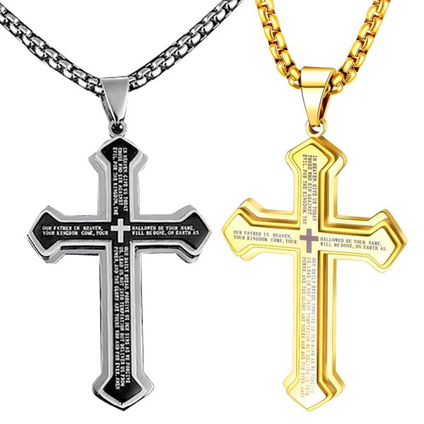 

2x simple cross pendant necklace rapper chain necklace link shiny gift 24, Silver