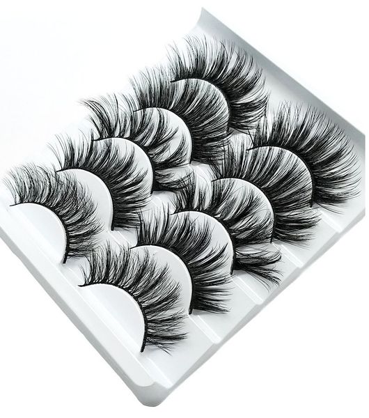 

new 5pairs faux 3d mink eyelashes false eyelashes natural thick long eye lashes eyelash extension wispy makeup beauty tools