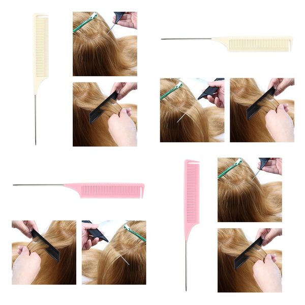 

4x heat-resistant weaving highlighting foiling hair comb dyeing combs white, Silver