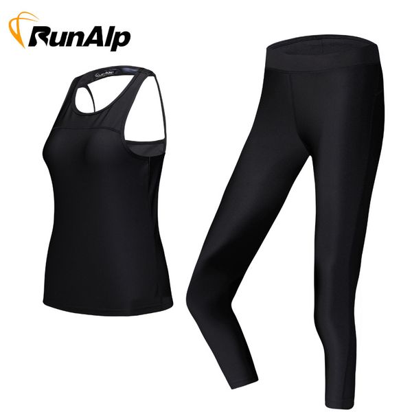 

road dunlap sports slimming elasticity sleeveless vest women's two-piece set yoga clothes vest slim fit trousers