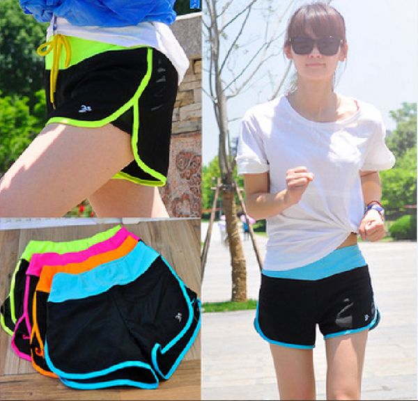 

fitness shorts yoga pants breathable running sports elasticity inner wearing quick-dry shorts with lining anti-exposure, Black;blue