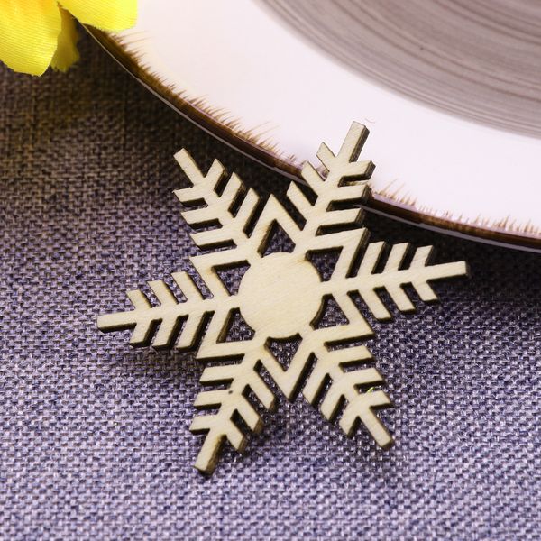 

10шт 50mm деревянных снежинки рождественских украшений xmas дерево подвеска новый год висит рождественские украшения оптом