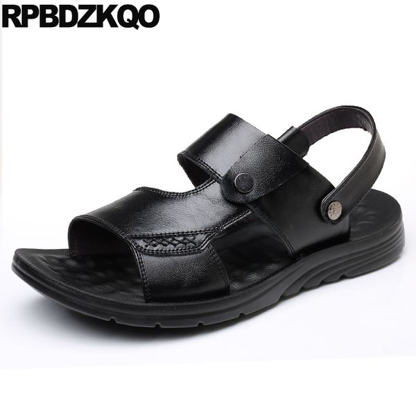 

size 46 brown shoes native slides water beach fashion black metal designer slippers strap 2019 47 men sandals leather summer