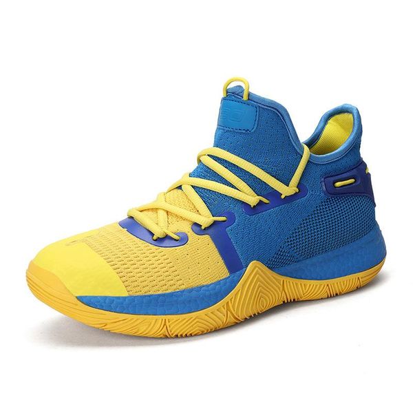 

large size men's basketball shoes high-boots non-slip sneakers women's wear-resistant breathable flying woven couple sneakers