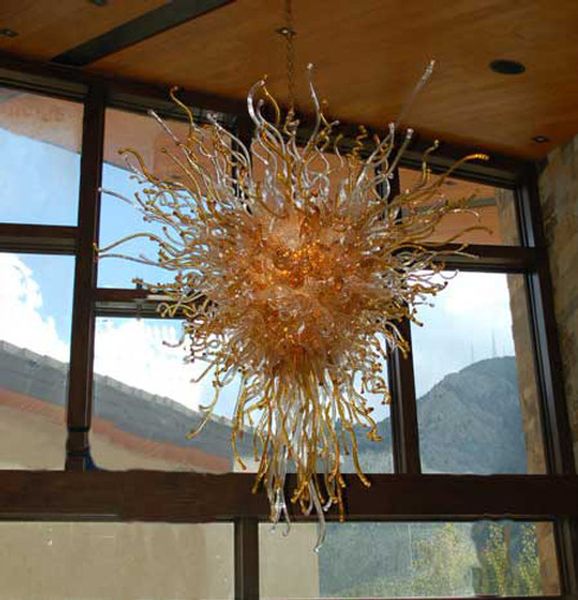 

modern art deco glass led chandelier lightings chihuly style hand blown glass pendant lamps villa deco glass art lightings