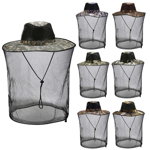 

fisherman summer outdoor mesh cover face mountaineering fishing hat anti-mosquito hat shading quick-drying