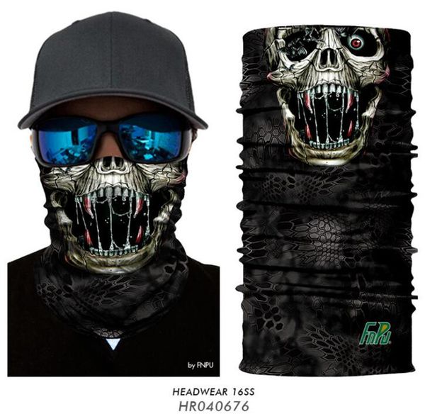 

2019 halloween 3d skull face mask headband headwear outdoor sports skiing cycling magic scarf neck tube