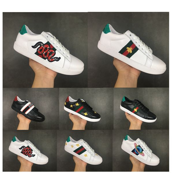 

2019 ace luxury de igner neaker running hoe for men women brand triple embroidered black tiger bee genuine leather hoe ize 36 45, Blue;gray