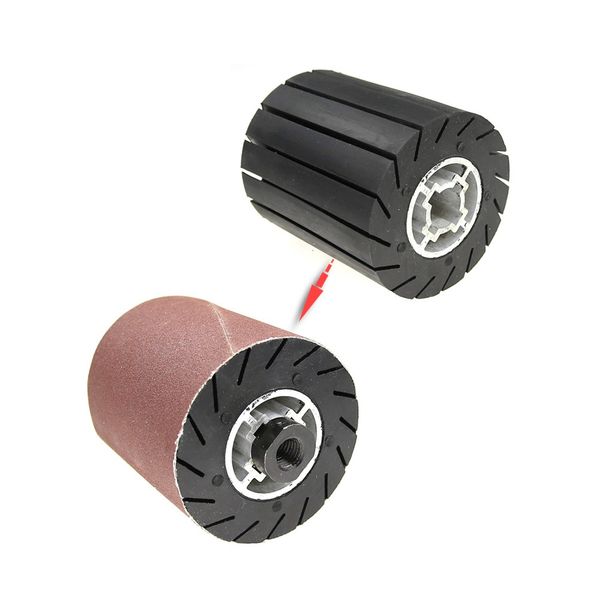 

90*100*19mm rubber drum polishing wheel roller + m14 electric grinder adapter + sanding bands