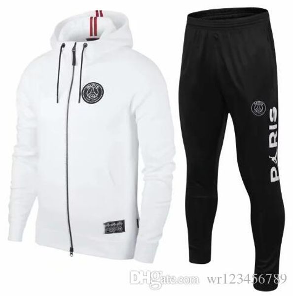 

psg white paris hoodie soccer jacket 18-19-20 redness tracksuit football jacket 2019-20 survÃªtement jordam x psg hoodie, Black