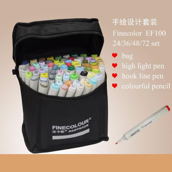

finecolour ef100 240 colors alcohol based ink double-based professional sketch art markers with bag