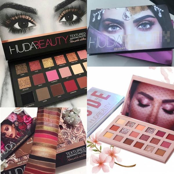 

Huda beauty 18 color eye hadow palette nude ro e gold textured palette makeup eye hadow beauty palette matte himmer