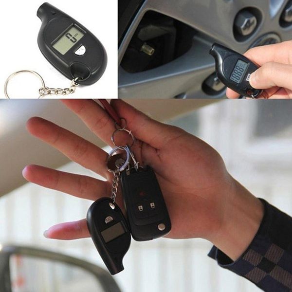 

mini lcd digital tire pressure gauge tpms tools car bike engine tire pressure tester air checker adapter with keychain