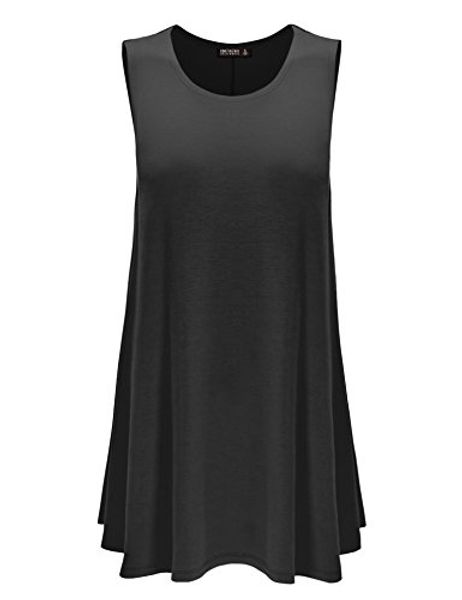 

come together california ctc womens round neck sleeveless trapeze dress - made in usa, Black;gray