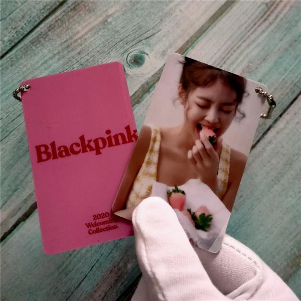 

kpop blackpink double sides key chain keyring kill this love jisoo lisa rose jennie 2020 welcoming collection card key chain 158, Silver