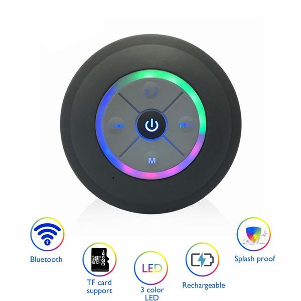 

portable subwoofer shower waterproof wireless bluetooth speaker car handscall music suction mic for phone