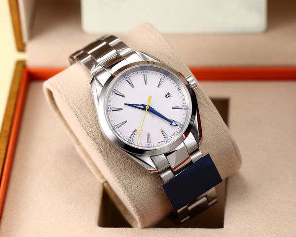 

роскошные мужские часы 231.10.42.21.02.004 импорт механических автоматических наручных часов белый циферблат стальной браслет 150m водонепро, Slivery;brown