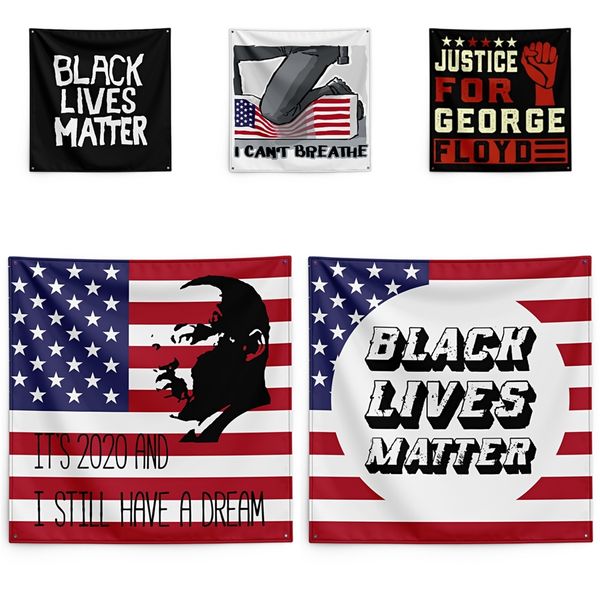 

george floyd printing tapestry black lives matter household wall banner black lives matter flag 150*150cm #qa91492