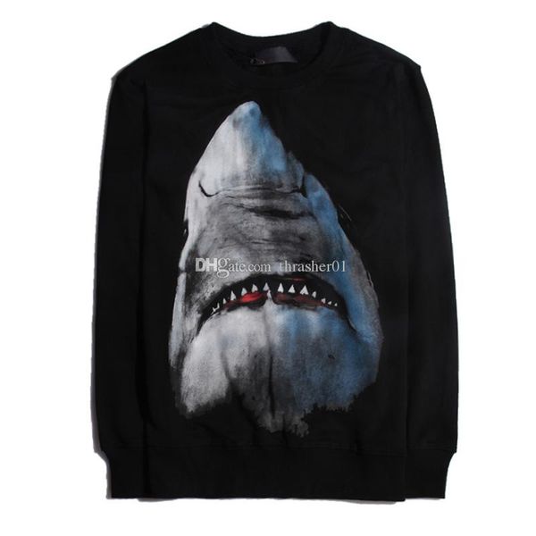 

19ss famous mens designer hoodies fashion men women casual jacket couples autumn loose hoodies shark printing sweatshirt, Black