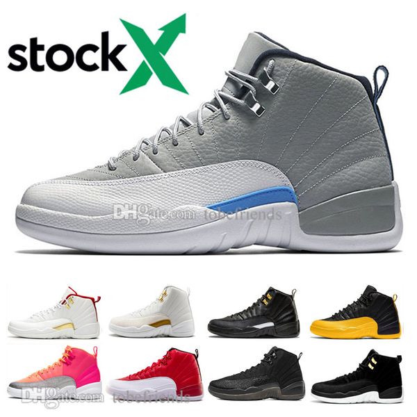 

stock x 12 12 basketball shoes for men women designer mens wolf grey reverse taxi michigan punch game royal sport trainer shoes with box