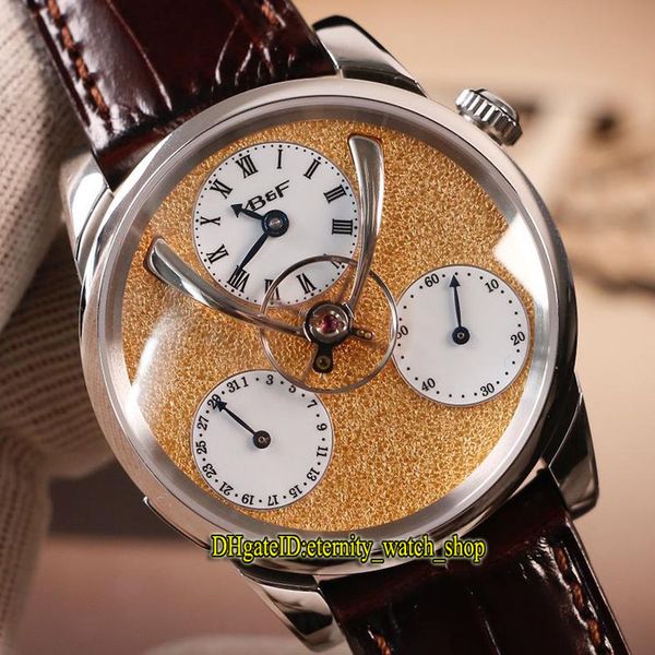 

mbf legacy machine split escapement 72-часовой запас хода золотой циферблат турбийон stephen mcdonnell автоматические мужские часы кожаный р, Slivery;brown