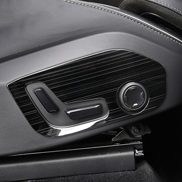 Pulsante di regolazione del seggiolino auto cornice decorazione rivestimento rivestimento per Volvo XC60 2018 acciaio inossidabile 2 pezzi decalcomanie modificate