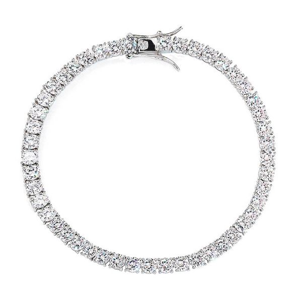 

new iced 4mm 7 8 inch zircon tennis bracelet men's hiphop jewelry 925 sterling silver gold silver lobster clasp cz bracelet link, Golden;silver