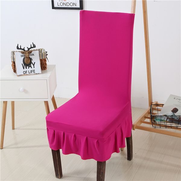 

1pcs universal size home banquet party l office stretch elastic pleated spanex solid chair cover skirt seat covers