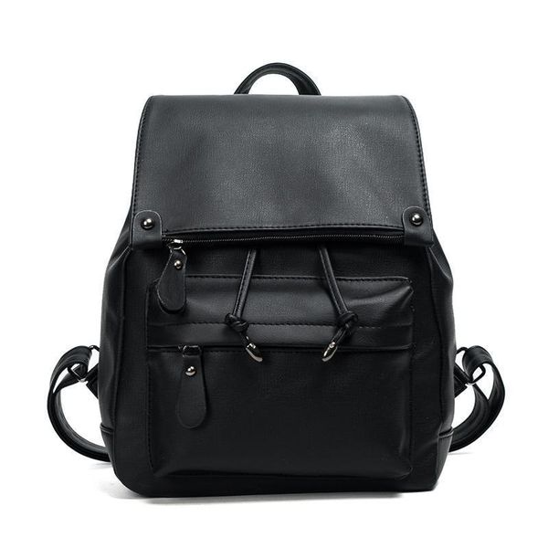 

new fashion leather backpack retro girls shoulder bag female pu leather simple students candy fruit backpacks women back pack