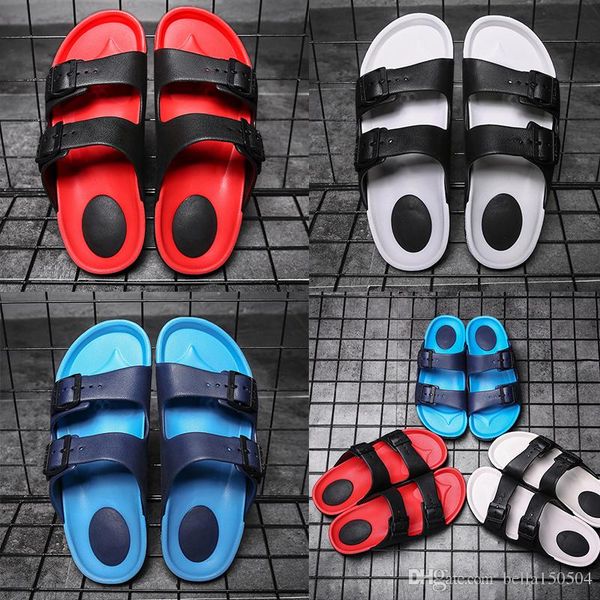 

original designer men summer sandals black blue red anti-slipping quick-drying slipper soft water shoes light beach flip flops