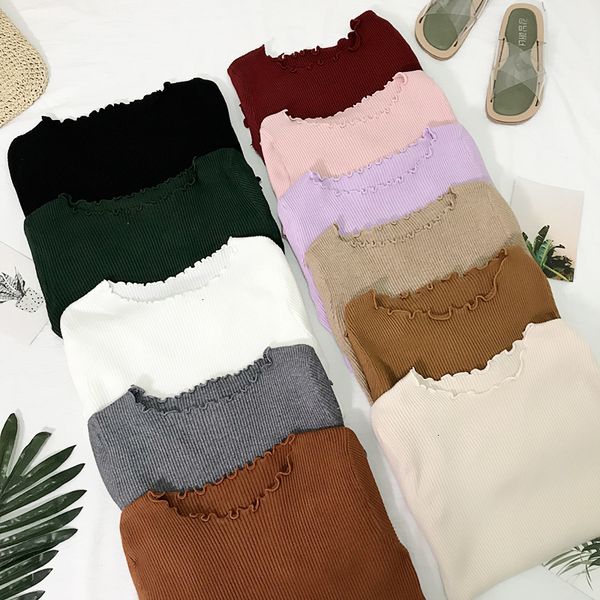 

woman designer sweaters sweater women frill round neck autumn sweaters winter long sleeve for women pullover pull femme hiver dames, White;black