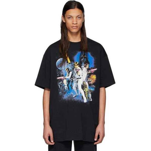 

20ss fashion war cartoon printed tee men women casual short sleeves high street skateboard t-shirt summer breathable tee hfymtx778, White;black