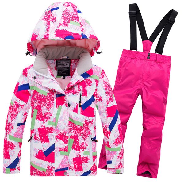 

kids clothes boys winter sports suit for boy girls ski jacket and pants children's clothing baby boys sports warm suit thicker, White
