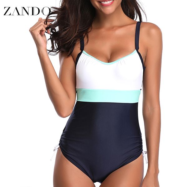 

bikinis set zando summer plus size one piece swimwear patchwork bandage backless beachwear bathing suits monokini swimsuit s-5xl