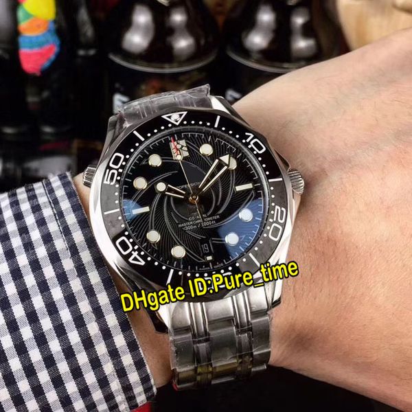 

new diver 300m james bond 007 limited 210.62.42.20.01.001 black dial automatic mens watch stainless steel bracelet gents watches pure_time, Slivery;brown