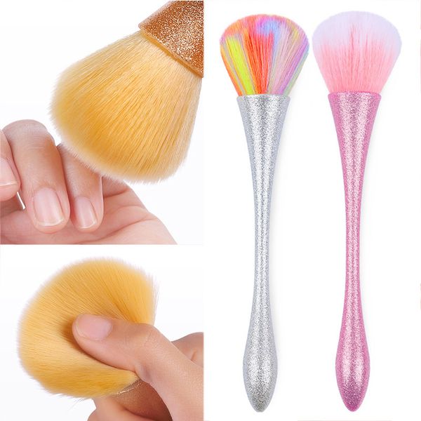 

nail cleaning brush soft hair acrylic uv gel powder dust remover brushes nail art cleaner pen manicuring care tool, Yellow