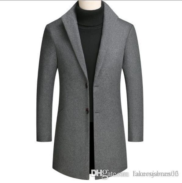 

mens autumn designer trench coats solid color lapel neck long sleeve plus size homme clothing casual apparel, Tan;black