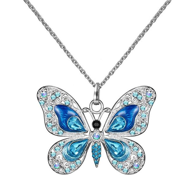 

new women fashion oil painting rhinestone inlaid bowknot alloy necklace jewelry gift for women, Silver